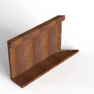 bloembak module inwendig hoekpaneel c 60x42 cm l   corten