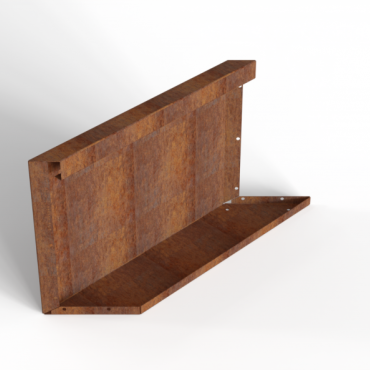 bloembak module parallel paneel e 60x42 cm l   corten