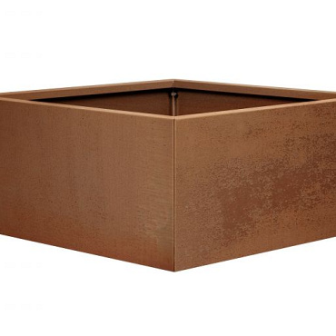 bloembak vlak   corten 90x90x60 cm
