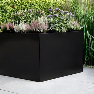 bloembak vlak   grafiet zwart 30x120x60 cm