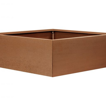 bloembak vlak   corten 180x180x60 cm