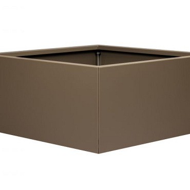 bloembak vlak  supra bruin 90x90x40 cm