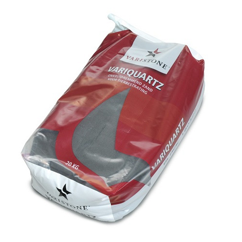 Variquartz onkruidremmend inveegzand 20 kg PE zak Steengrijs (Rode zak, merk Varistone)