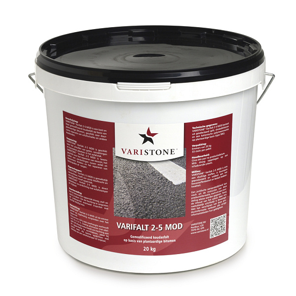 Varifalt 2-5 MOD Koudasfalt Zwart 20 kg emmer