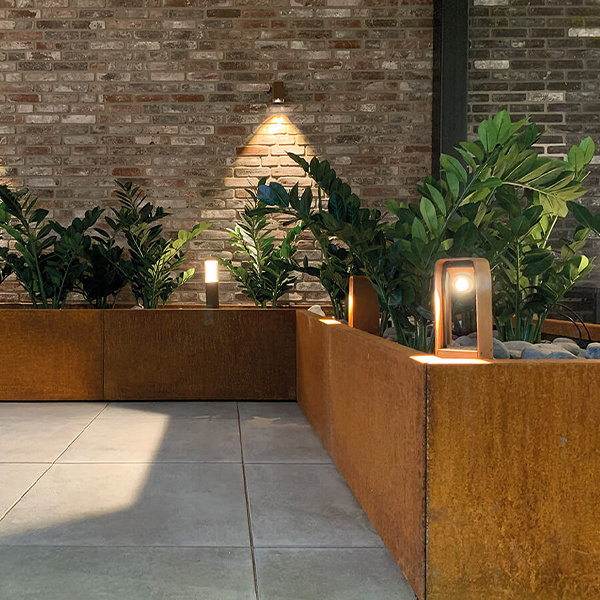 Bloembak Module+ Inwendig hoekpaneel (C) 60x42 cm L - CORTEN