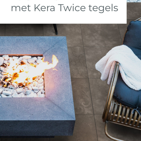 Kera Twice 60x60x4,8 cm Fiammato Antracite