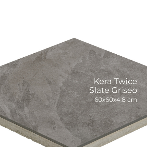 Kera Twice 60x60x4,8 cm Slate Griseo