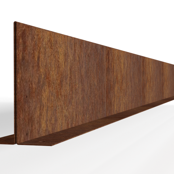 Kantopsluiting Double (flg) 300x16,5 cm - CORTEN