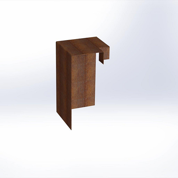 Overzetstuk muurelement hoek 17x30x12,8 cm - CORTEN