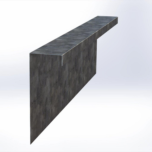 Overzetstuk muurelement recht 150x45x15,8 cm - VERZINKT