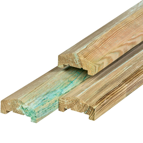 Midden-Europees grenen afdeklat piramide groen geïmpregneerd, (3-planks tussenruimte) 3,6 x 8,5 x 18