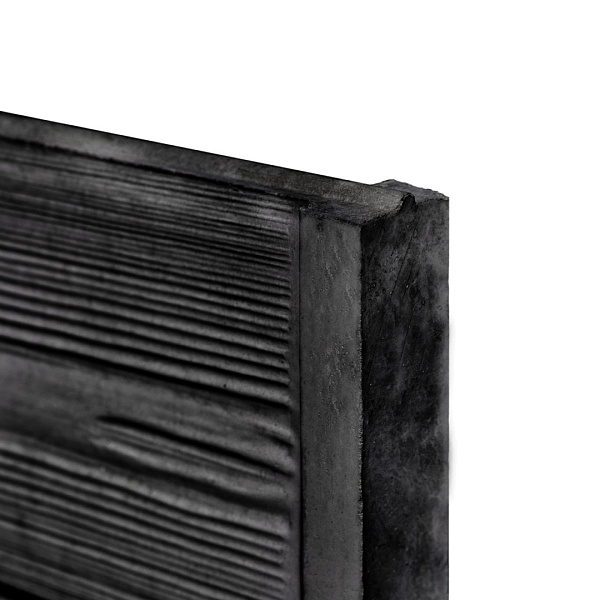 Berton©-motiefplaat smal antraciet gecoat H26 x D3,5 x L184 cm rabat-houtmotief