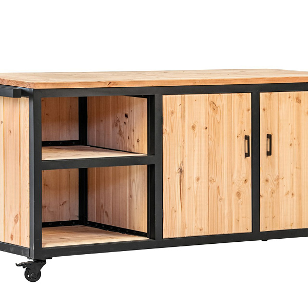 Buitenkeuken 180 cm staal en douglas