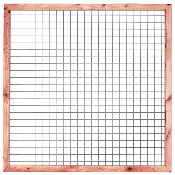 Gaaselement vuurverzinkt maaswijdte 7,5 x 7,5 cm met robuust kader Douglas 4,5 x 7,0 cm H180 x B180 