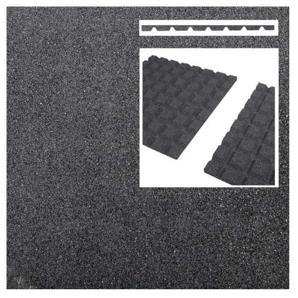Aslon® SBR Rubbertegel 50x50x2,5 cm Zwart