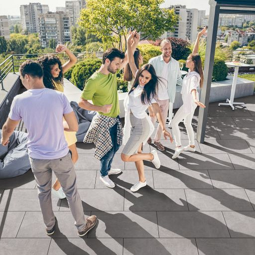 Keramische tegel 40x80x2 cm Cilento Antracite