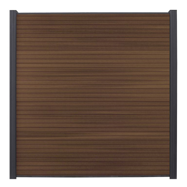 WPC (composiet) Fency Rhombus horizontaal scherm 178 cm breed x ca. 200 cm hoog Mahonie met zwarte onderplank