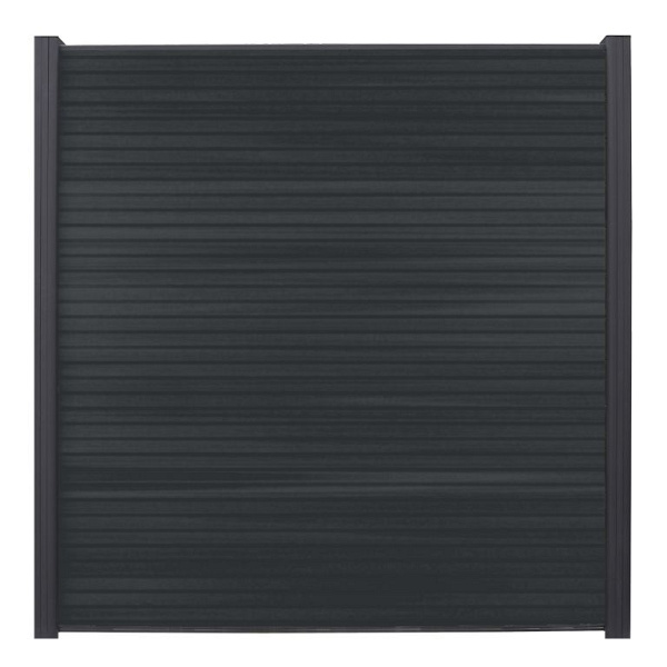 WPC (composiet) Fency Rhombus horizontaal scherm 178 cm breed x ca. 200 cm hoog Carbon met zwarte onderplank