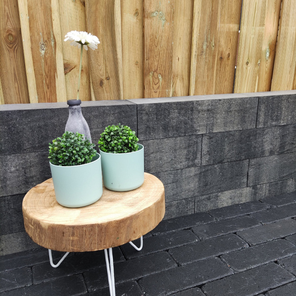 Pallatico muurblock reliëf 15x15x60 cm nero/grey