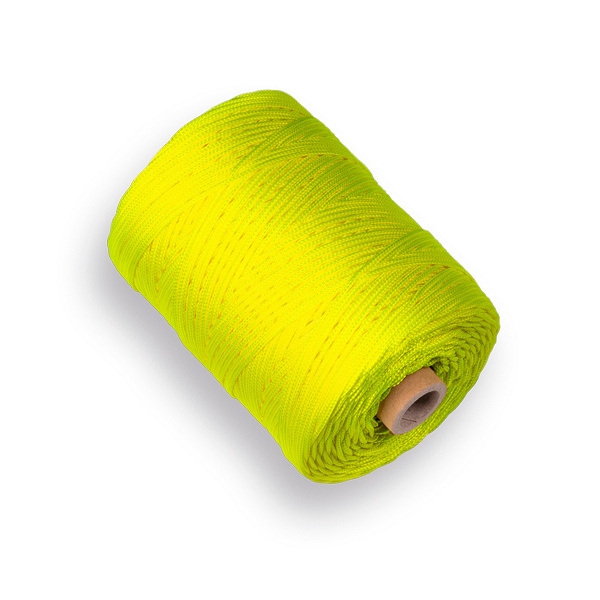 Uitzetkoord LABORA fluor geel 1,4 mm 200 meter, gevlochten nylon koord