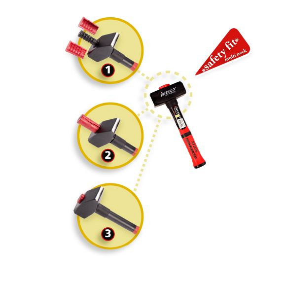 Moker - Vuisthamer EVEREST 1500 gram met fiberglassteel 30 cm