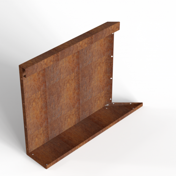 Bloembak Module+ Inwendig hoekpaneel (C) 60x56 cm L - CORTEN