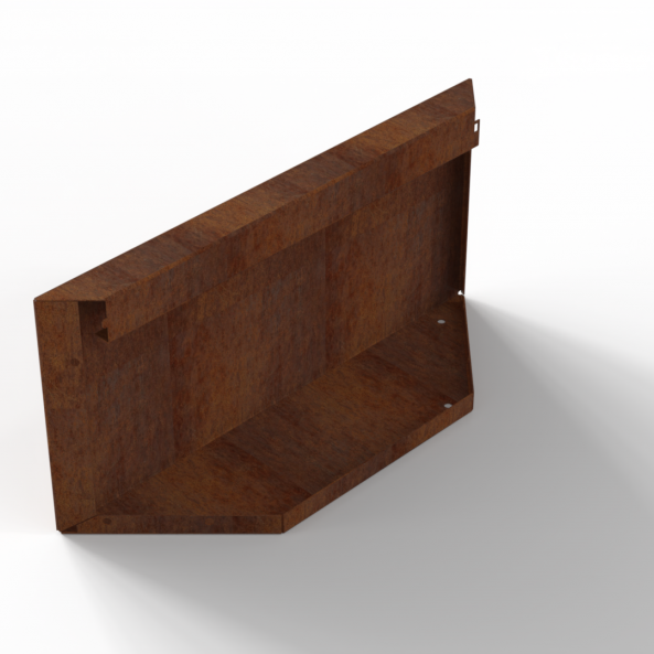 Bloembak Module+ Kopschot paneel (D) 60x28 cm - CORTEN