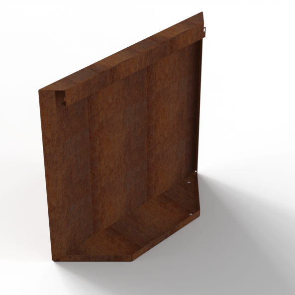 Bloembak Module+ Kopschot paneel (D) 60x56 cm - CORTEN