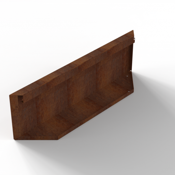 Bloembak Module+ Kopschot paneel (D) 90x28 cm - CORTEN