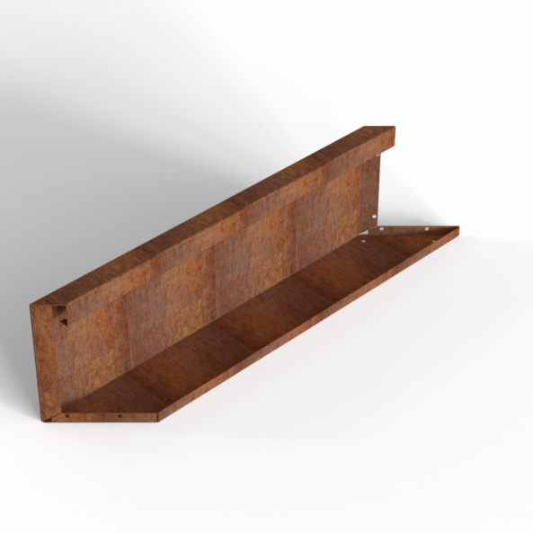 Bloembak Module+ Parallel paneel  (E) 90x28 cm L - CORTEN