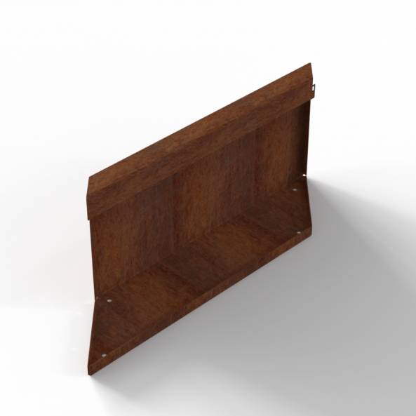 Bloembak Module+ Parallel paneel (E) 60x28 cm R - CORTEN