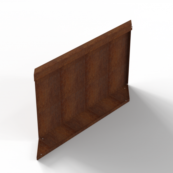 Bloembak Module+ Parallel paneel (E) 90x56 cm R - CORTEN