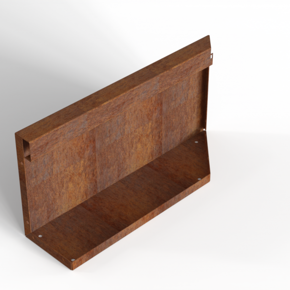 Bloembak Module+ Uitwendig hoekpaneel (B) 60x28 cm L - CORTEN