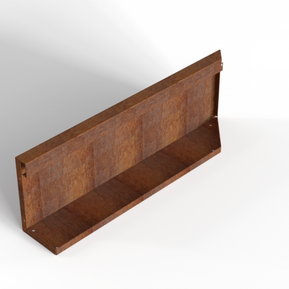 Bloembak Module+ Uitwendig hoekpaneel (B) 90x28 cm L - CORTEN