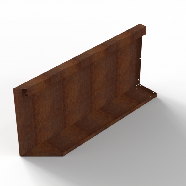 Plantenbak Module+ Uitwendig hoekpaneel (B) 90x42 R - CORTEN