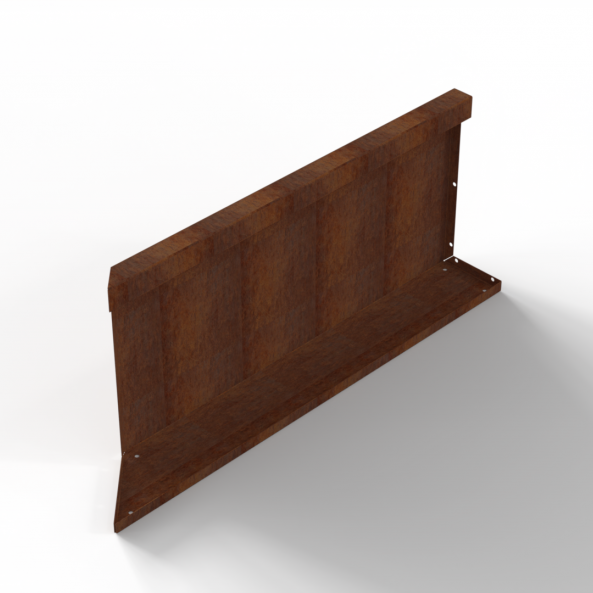 Bloembak Module+ Inwendig hoekpaneel (C) 90x42 cm R - CORTEN