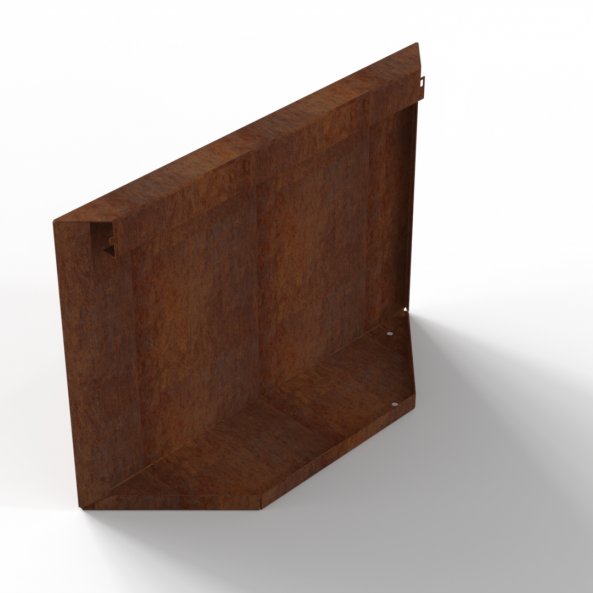Bloembak Module+ Kopschot paneel (D) 60x42 cm - CORTEN