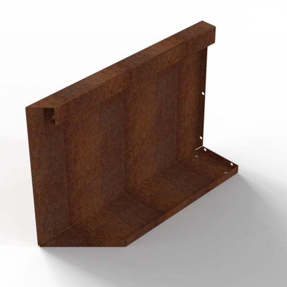 Plantenbak Module+ Uitwendig hoekpaneel (B) 60x42 R - CORTEN