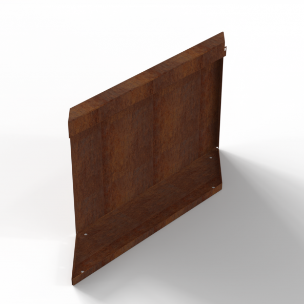 Bloembak Module+ Parallel paneel (E) 60x42 cm R - CORTEN