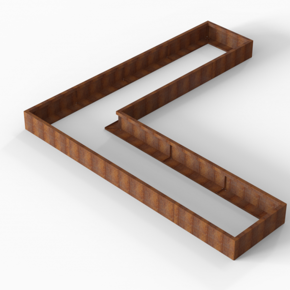 Plantenbak Module+ Corten 360x360x28 cm (90cm diep) - CORTEN