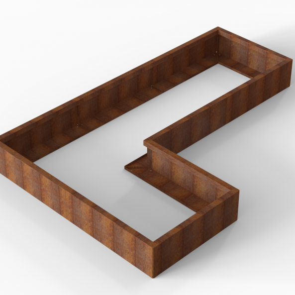 Plantenbak Module+ Corten 270x180x28 cm (90cm diep) - CORTEN