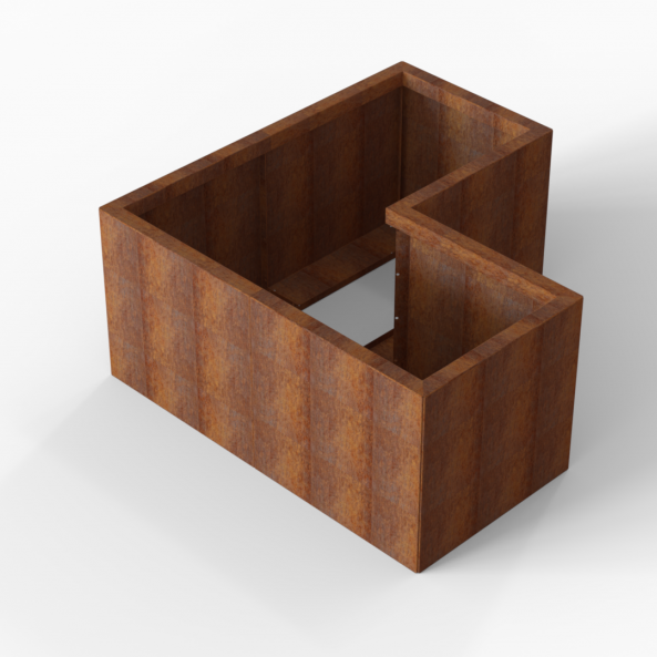 Plantenbak Module+ Corten 120x120x56 cm (60cm diep) - CORTEN