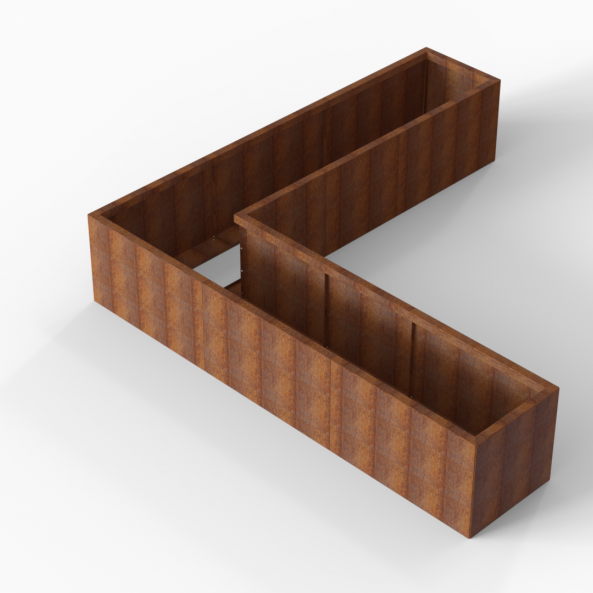 Plantenbak Module+ Corten 270x270x56 cm (60cm diep) - CORTEN