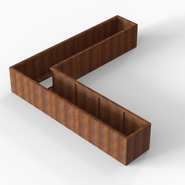 Plantenbak Module+ Corten 300x300x56 cm (60cm diep) - CORTEN
