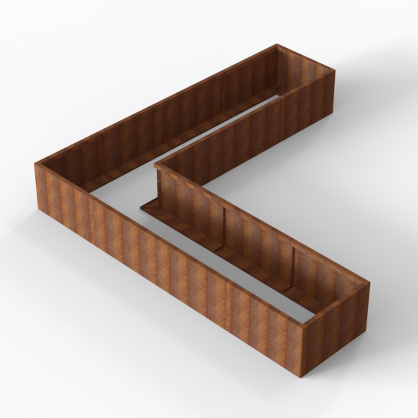 Plantenbak Module+ Corten 360x360x56 cm (90cm diep) - CORTEN