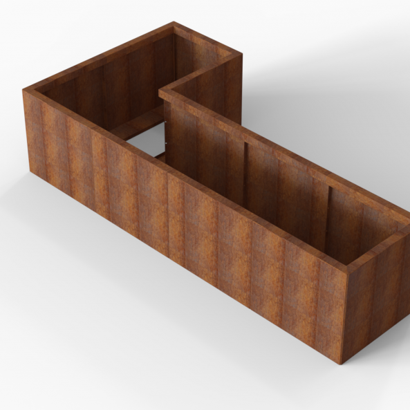 Plantenbak Module+ Corten 240x120x56 cm (60cm diep) - CORTEN
