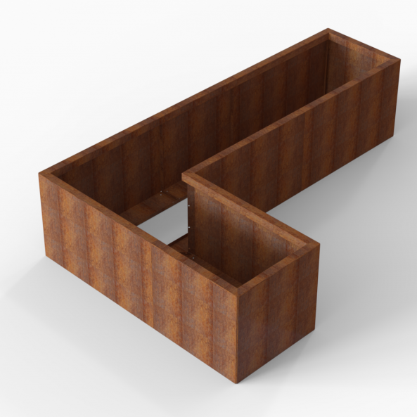 Plantenbak Module+ Corten 240x150x56 cm (60cm diep) - CORTEN