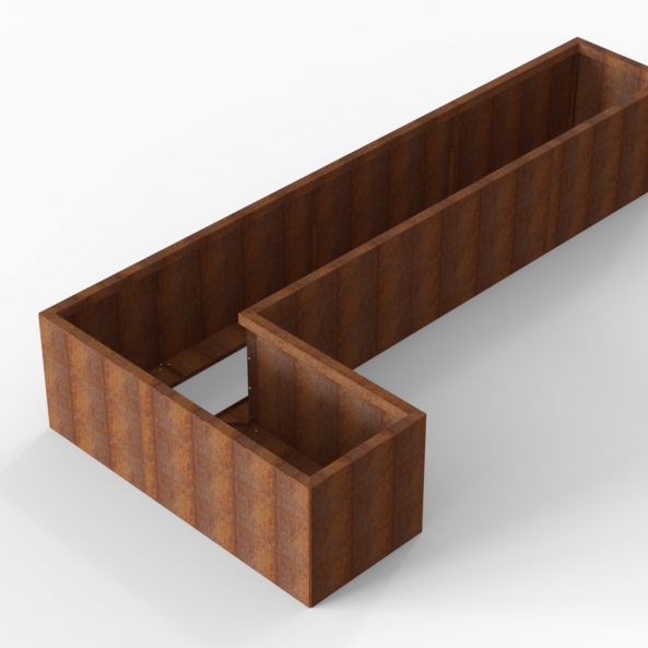 Plantenbak Module+ Corten 330x150x56 cm (60cm diep) - CORTEN