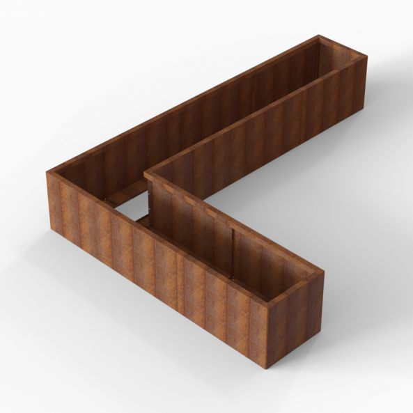Plantenbak Module+ Corten 330x240x56 cm (60cm diep) - CORTEN