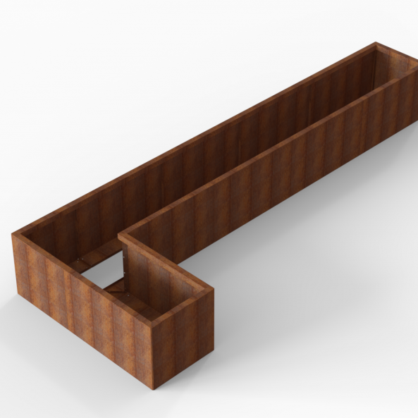 Plantenbak Module+ Corten 420x150x56 cm (60cm diep) - CORTEN